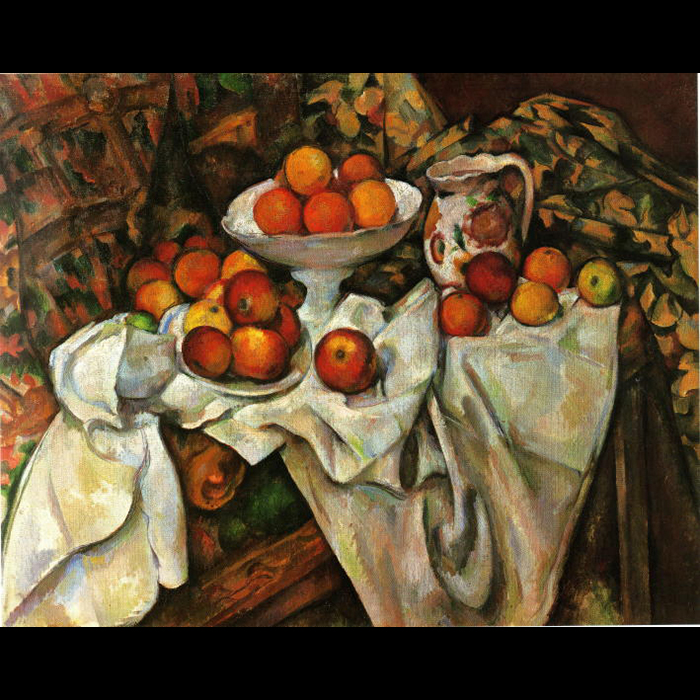 セザンヌ「りんごとオレンジ」、パリ、オルセー美術館