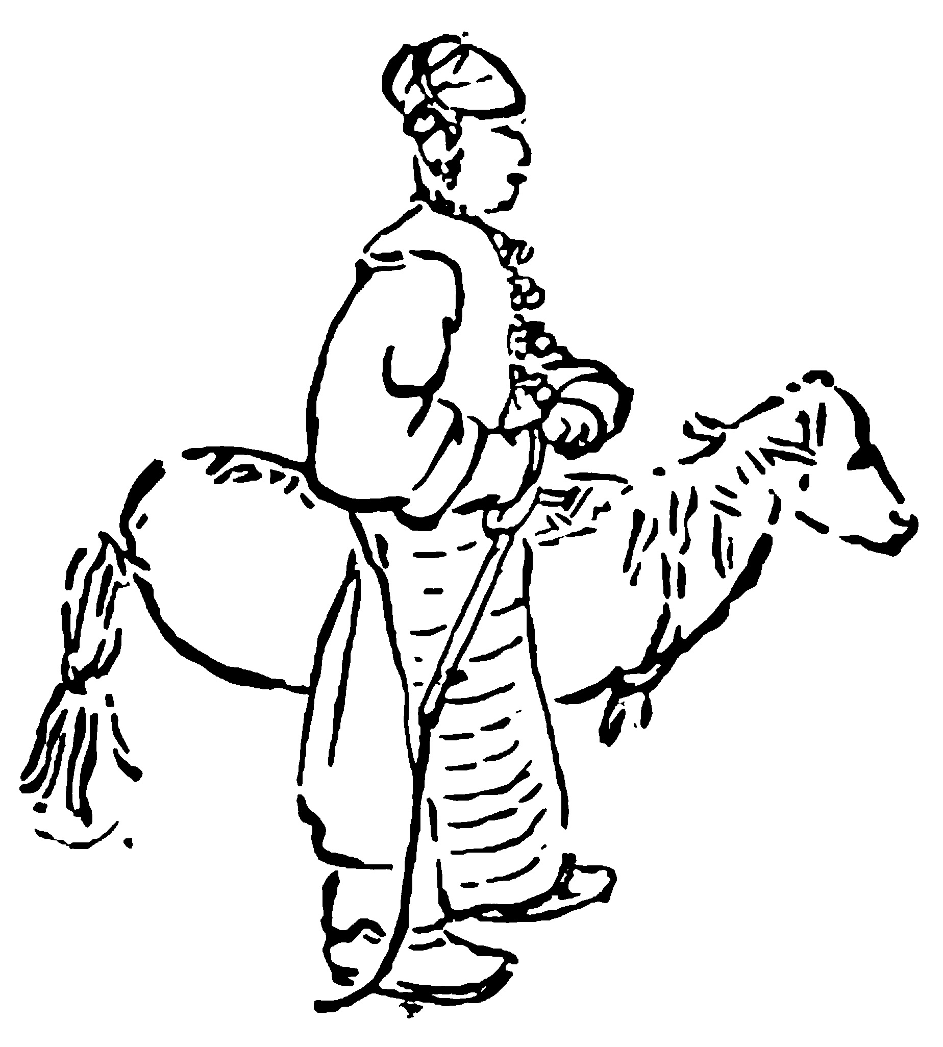 灯籠の馬に乗るネパール人